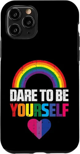 Vista 10 de Funda LGBTQ para iPhone 14 Atrévete a Ser Tú Mismo Bisexual Corazón Linda Bandera del Orgullo Bi