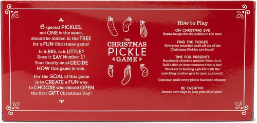 Vista 5 de DEMDACO Pickle Festive Green 4 x 2 Vidrio Decoración Colgante Adornos Juego Glass Ornaments, Set of Six Pickles, Hide-and-Seek Christmas Game
