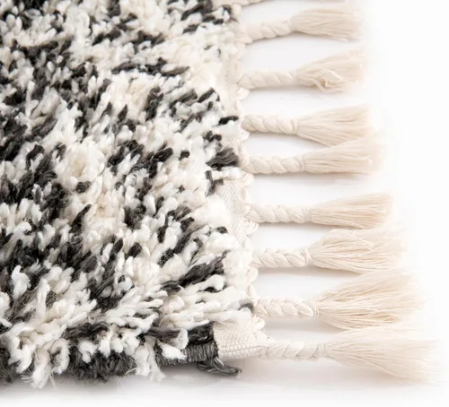 Vista 5 de Unique Loom Hygge Shag Collection - Alfombra rectangular de 2 pies 2 pulgadas x 3 pies 1 pulgada, color blanco y negro