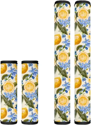 Vista 44 de Juego de 4 fundas protectoras de repuesto para manija de puerta de refrigerador con temática de té de la tarde para microondas, horno, refrigerador