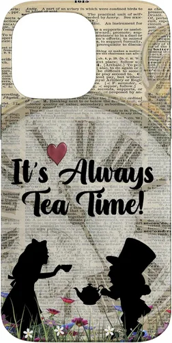 Vista 21 de iPhone 16 It's Always Tea Time! Funda Alicia y el Sombrerero Loco