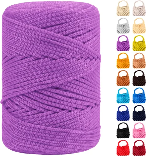 Vista 8 de Cordón de macramé de poliéster de 1/8 pulgadas x 169 metros, cordón de macramé trenzado de polipropileno, hilo de poliéster para tejer bolsos