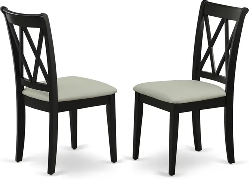 Vista 4 de East West Furniture DLCL5-BLK-C - Juego de mesa de comedor de 5 piezas, incluye una mesa de comedor redonda con gotas y 4 sillas tapizadas de tela