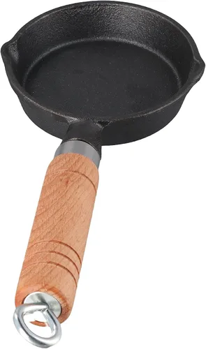 Vista 7 de Leadigol Mini sartén, sartén de hierro fundido antiadherente para huevos, gas, camping, hogar, cocina, pequeña sartén para tortilla