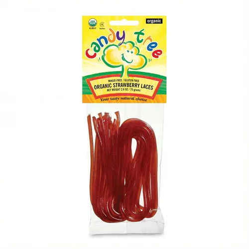 Vista 10 de Candy Tree Cordones orgánicos, sin trigo ni gluten, cereza, paquete de 4, 2.65 oz
