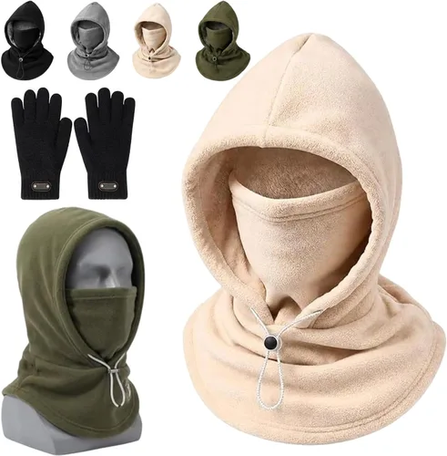 Vista 9 de Gorro de franela de una pieza con cordón Gris negro