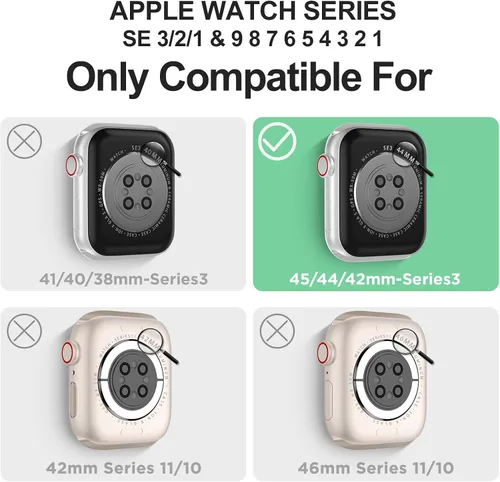 Vista 42 de DABAOZA - Correa transparente compatible con Apple Watch con estuche protector, correa deportiva de TPU con brillo para mujeres y hombres