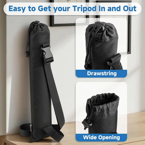 Vista 6 de Funda de transporte de viaje para selfie stick todo en uno, soporte extensible para trípode para teléfono celular con control remoto, bolsa