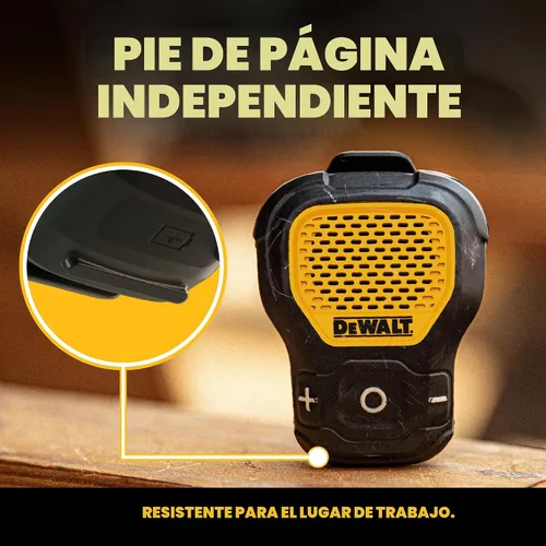 Vista 4 de DEWALT Paquete de altavoz Bluetooth portátil y funda protectora de alta resistencia, resistente al agua, altavoz inalámbrico con clip con micrófono