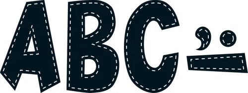 Vista 5 de Teacher Created Resources Black Stitch - Letras divertidas de 7 pulgadas