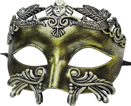 Vista 7 de Máscara de mascarada, máscara de plástico griego romano para fiesta de Halloween