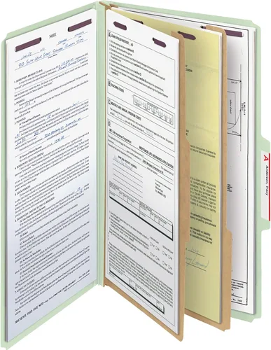 Vista 5 de Smead Carpeta de archivos de clasificación de cartón prensado con cierres SafeSHIELD, 2 divisores, expansión de 2 pulgadas, tamaño legal