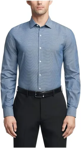 Vista 5 de Van Heusen Camisa de vestir para hombre Slim Fit Stain Shield Stretch Mercurio Oscuro Viejo