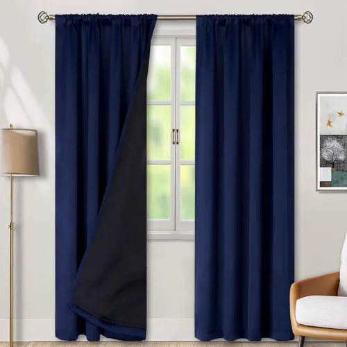 Vista 20 de BGment - Cortinas opacas para sala de estar de 63 pulgadas de largo, juego de 2 paneles, cortinas para oscurecer toda la habitación, cortinas