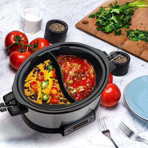 Vista 4 de Forros de silicona para olla de cocción lenta, compatibles con Crockpot y Hamilton Beach 6-7QT, separador de silicona, reutilizable/Libre