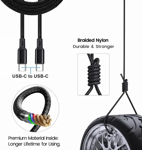 Vista 3 de Cargador rápido USB C PD de 30 W para DJI Neo, Mini 4K, 4 Pro, Air 3S Drones, negro Cargador de pared USB de doble puerto + tipo C con cable