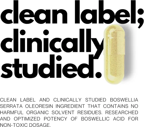 Vista 4 de FOLIUS LABS Boswellia Serrata Extracto Suplemento de 500 mg – Apoyo saludable para las articulaciones, apoyo para el alivio muscular – 65% de ácidos