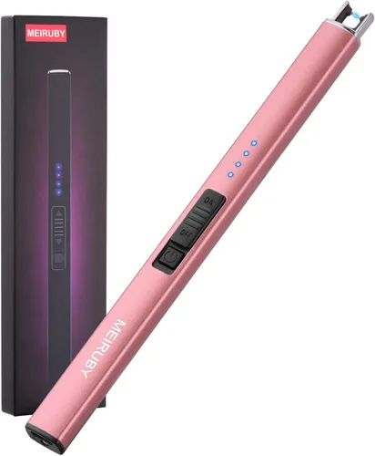 Vista 18 de MEIRUBY Encendedor eléctrico de velas largo electrónico, recargable por USB, arco, resistente al viento, encendedores sin llama para velas, camping