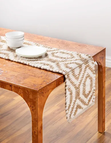 Vista 7 de Unique Loom Chindi Jute Collection - Alfombra de área (1 pies 2 pulgadas x 6 pies 1 pulgada, camino de mesa, azul marino)