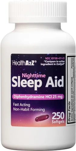Vista 9 de Ayuda para dormir HealthA2Z, difenhidramina HCl 25 mg, cápsulas blandas, ayuda a un sueño profundo y reparador, no crea hábito (96 cápsulas blandas)