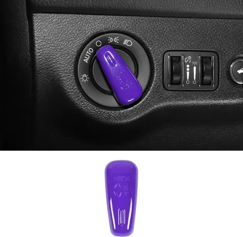 Vista 10 de Jimen para Dodge Challenger 2015+, para Dodge Charger 2010+, para Dodge Durango 2011+, Cubierta de botón de interruptor de faro de recorte