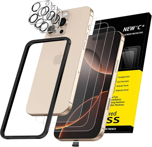 Vista 37 de NEW'C 3x Protector de privacidad para pantalla de iPhone 13 (15,49 cm) + 3x Protector de lente de cámara, protección del sensor, película de vidrio