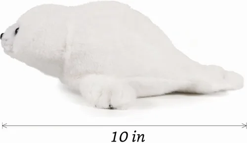 Vista 2 de Ice King Bear Baby Seal Peluche Animal Peluche Blanco 10 Pulgadas