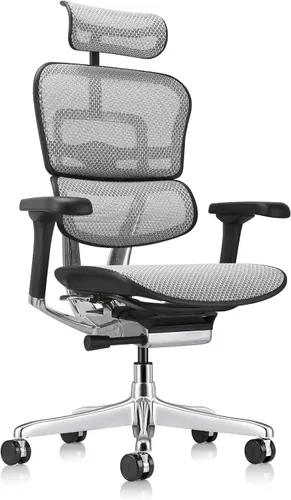 Vista 10 de Silla ergonómica giratoria, de malla, altura de asiento de 18.1 pulgadas a 22.9 pulgadas, respaldo alto con apoyacabezas, color borgoña, de Negro