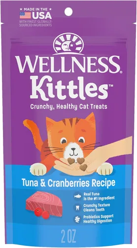 Vista 11 de Wellness Kittles - Snacks crujientes naturales sin granos para gatos, pollo y cranberry, bolsa de 2 onzas