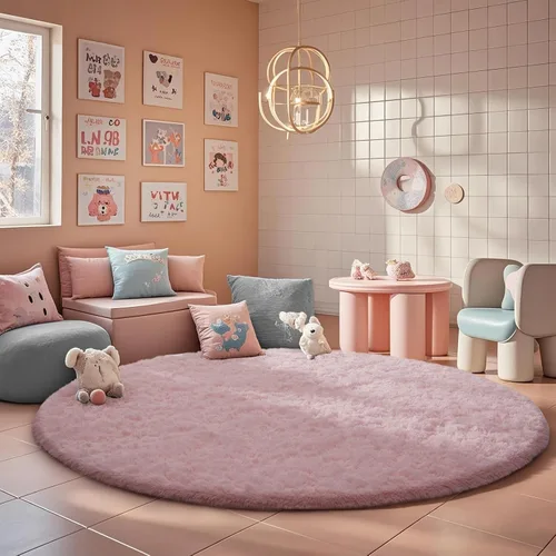 Vista 19 de Ophanie - Alfombras para sala de estar, antideslizante y suave, de felpa grandes y peludas para dormitorio, peludas para niños y niñas, decoración