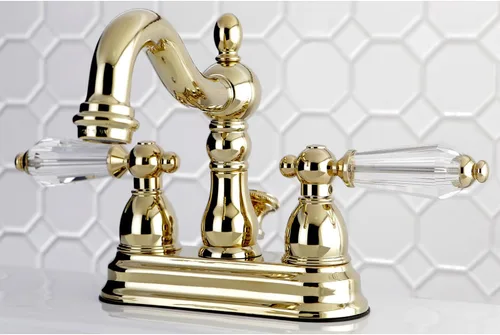 Vista 3 de Kingston Brass KS1602WLL Grifo de baño central de 4 pulgadas, latón pulido
