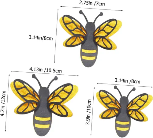 Vista 5 de SHOWERORO Calcomanías de pared de abeja, 3 calcomanías de pared para niños y niñas, calcomanías decorativas