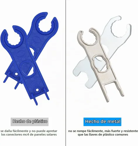 Vista 3 de ELFCULB 1 par de llaves de metal solar, herramientas de conector de panel