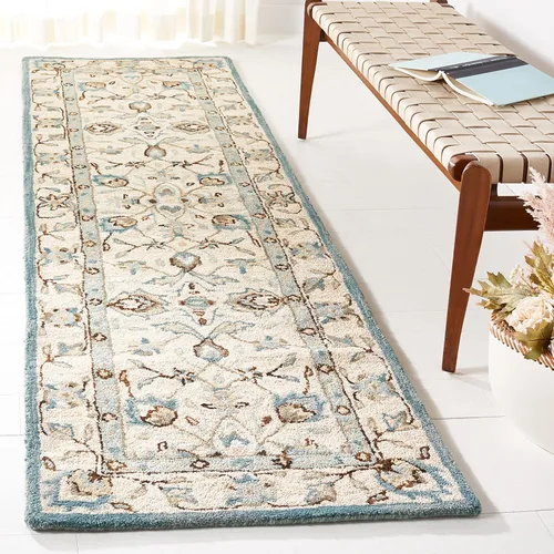 Vista 23 de SAFAVIEH Antiquity Collection - Alfombra decorativa de 3 x 5 pies, color marfil y beige, hecha a mano, lana tradicional, ideal para zonas de alto