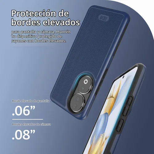 Vista 5 de TUDIA DualShield Grip - Funda protectora compatible con Honor 90, de doble capa, a prueba de golpes, delgada, de grado militar, antideslizante, Azul