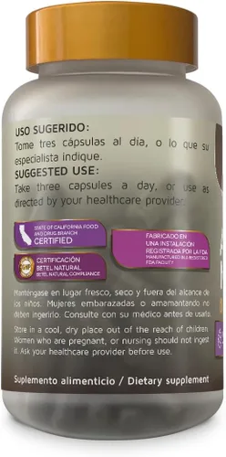 Vista 3 de Betel Natural AJO Negro/Negro Ajo Cápsulas 1500 mg por porción - 90 Cápsulas