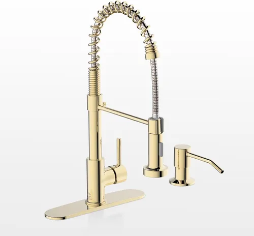 Vista 26 de Llave de cocina negra con luz LED, llave de cocina con dispensador de jabón, llave para fregadero de cocina, llave de cocina de acero inoxidable