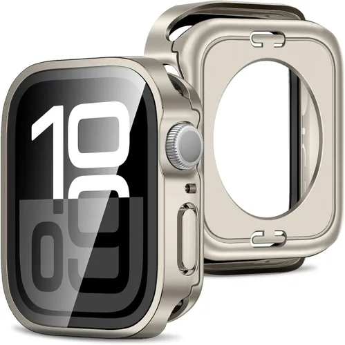Vista 32 de Amizee 2 en 1 Estuche [Paquete de 2] Compatible con Apple Watch SE 3/2/1 Series 6/5/4 40mm con Protector de Pantalla Integrado, Cubierta Protectora