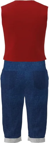 Vista 3 de ONEPIECE - Disfraz de Luffy para niños con sombrero de paja para niños, mono D, Halloween, cosplay, para fiesta, cumpleaños, regalo de 3 a 14 años