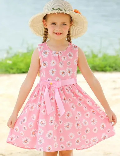 Vista 194 de Vestido de verano para niña, de algodón, con diseño floral