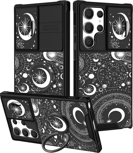 Vista 31 de Funda 2 en 1 para Samsung Galaxy S23 Ultra Flamingo para mujeres y niñas, diseño femenino de flamencos con cubierta deslizante para cámara y soporte
