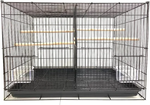 Vista 3 de Jaulas de cría pequeñas con separadores centrales, paquete de 6, 24 x 16 x 16 pulgadas de alto (24 x 16 x 16 pulgadas de alto, negro)
