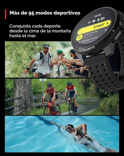 Vista 7 de SUUNTO Raza: Reloj deportivo GPS, pantalla a color AMOLED grande y Todo negro