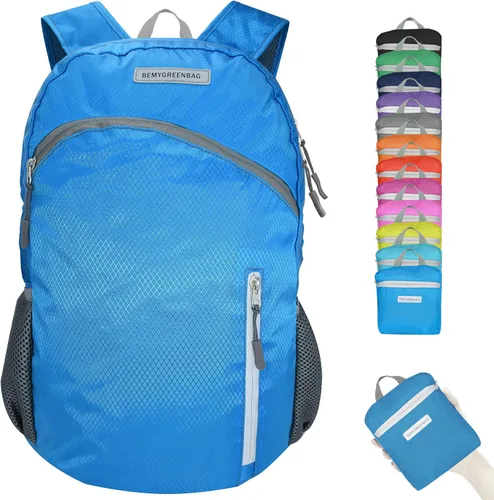Vista 11 de Mochila impermeable plegable 35L para viajes de deportes al aire libre dentro del compartimento de ropa mojada plegable para múltiples