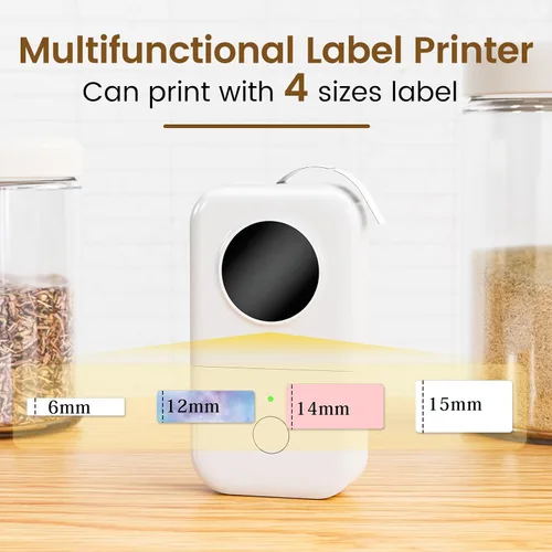 Vista 10 de Phomemo D30 - Etiquetadora inalámbrica Bluetooth, pequeña, de bolsillo, para teléfonos inteligentes, con cinta, impresora térmica directa
