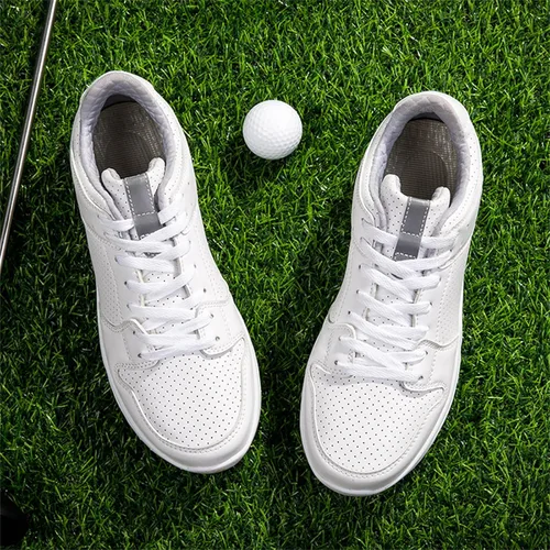 Vista 3 de AOLEXWU Zapatos de golf sin pinchos para hombre, zapatos de golf profesionales, cómodos, antideslizantes, zapatos de golf para hombre