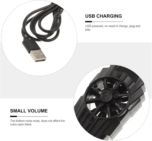 Vista 9 de Mobile Phone Cooler with Retractable Clasp Design and Cooling Plates Black PC Phone Radiator Fan for Heat Dissipation and Easy to Carry and Live