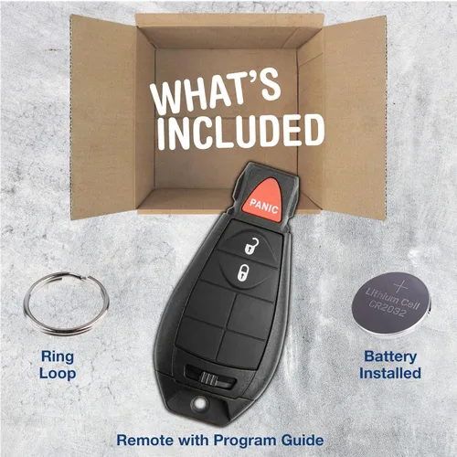 Vista 3 de KeylessOption Alarma remota para llave de coche sin llave para Dodge Ram, Jeep Cherokee GQ4-53T