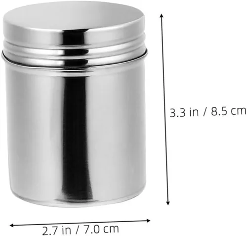 Vista 2 de Stainless Steel Storage Jars with Airtight Lids 2Pcs for Travel