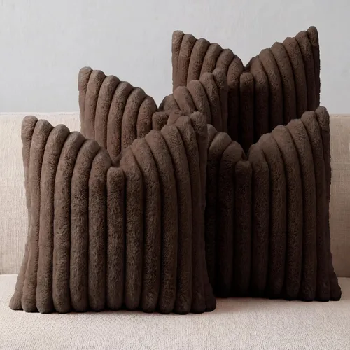 Vista 12 de Juego de 4 fundas de almohada negras de 16 x 16 pulgadas, bonitas fundas de almohada bohemias para sofá/cama, fundas de almohada decorativas